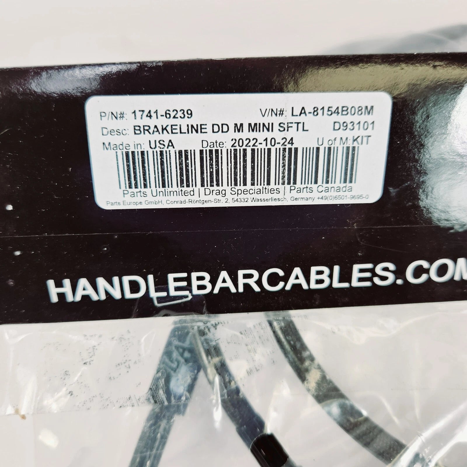 LA Choppers Midnight Brake Line for Softail Mini Ape (Fits 1741-6239)