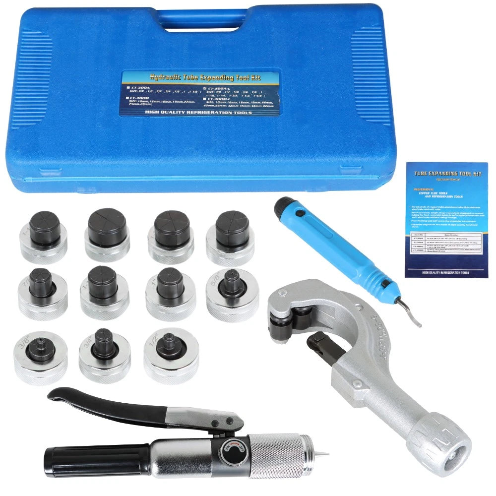 Swaging Tool Kit for HVAC Copper Tubing (3/8" to 1-5/8")