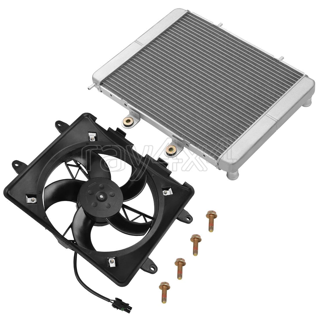 Aluminum Radiator & Cooling Fan Shroud for Polaris RZR 570 RZR 800 (2008–2019)