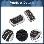 2X Foot Accelerator Pedal Covers for Ford Focus (2011–2018) Silver Tone