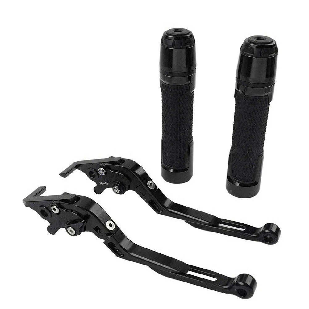 Black Extendable Brake Clutch Levers & Handlebar Grips for Daytona 675 R