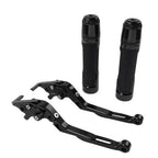 Black Extendable Brake Clutch Levers & Handlebar Grips for Daytona 675 R