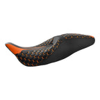 Driver Passenger Seat for Harley Touring Models (2009–2023) Black Orange