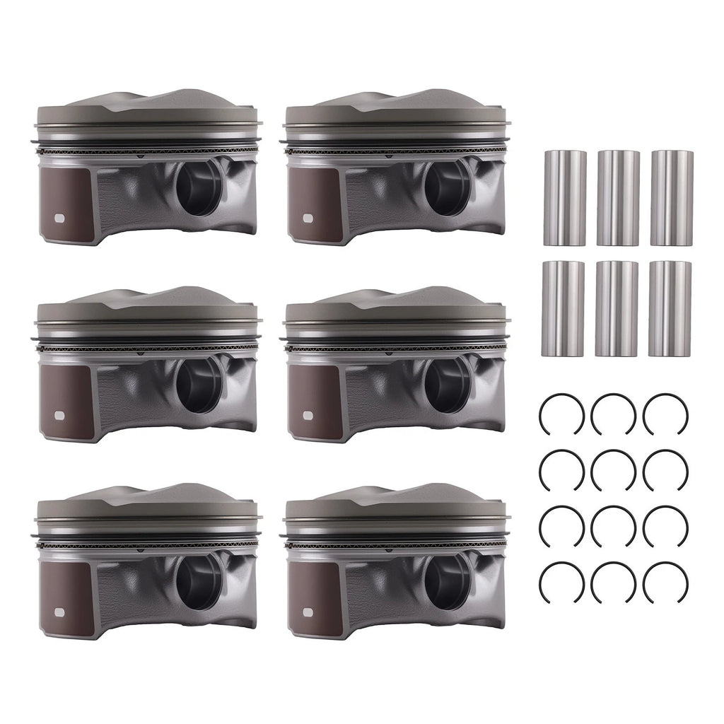 6pcs Piston & Rings Kit for Land Rover Range Rover Sport 3.0L V6 (2014–2019)