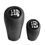 Black Leather Gear Knob Set for Toyota Lexus Scion (2005–2019)