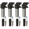 Set of 4 Ignition Coils + 4 Spark Plugs for BMW F10 F22 F30 F32 F33 (2011–2019)