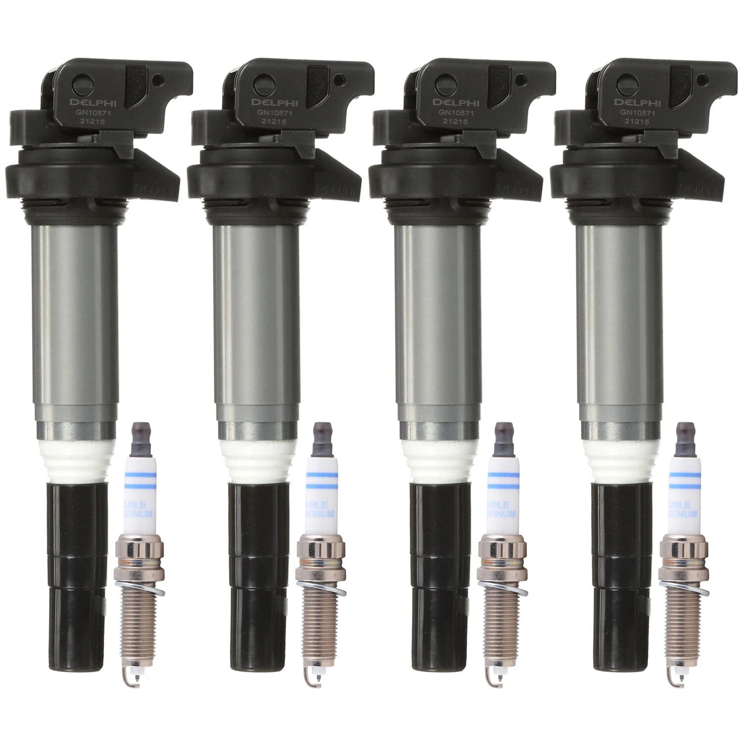 Set of 4 Ignition Coils + 4 Spark Plugs for BMW F10 F22 F30 F32 F33 (2011–2019)