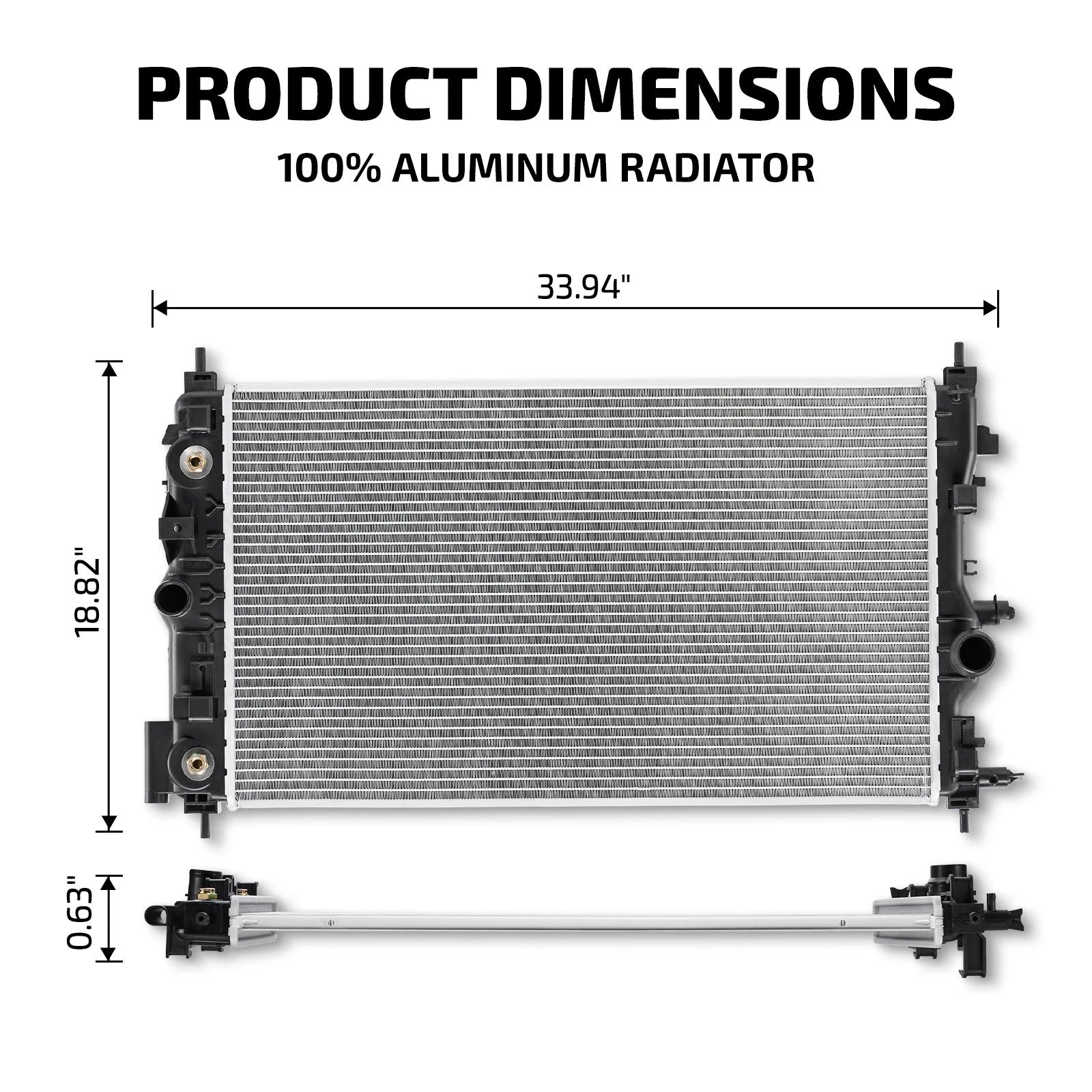 Aluminum Radiator for Chevrolet Cruze (2011–2016) 1.4L 1.8L
