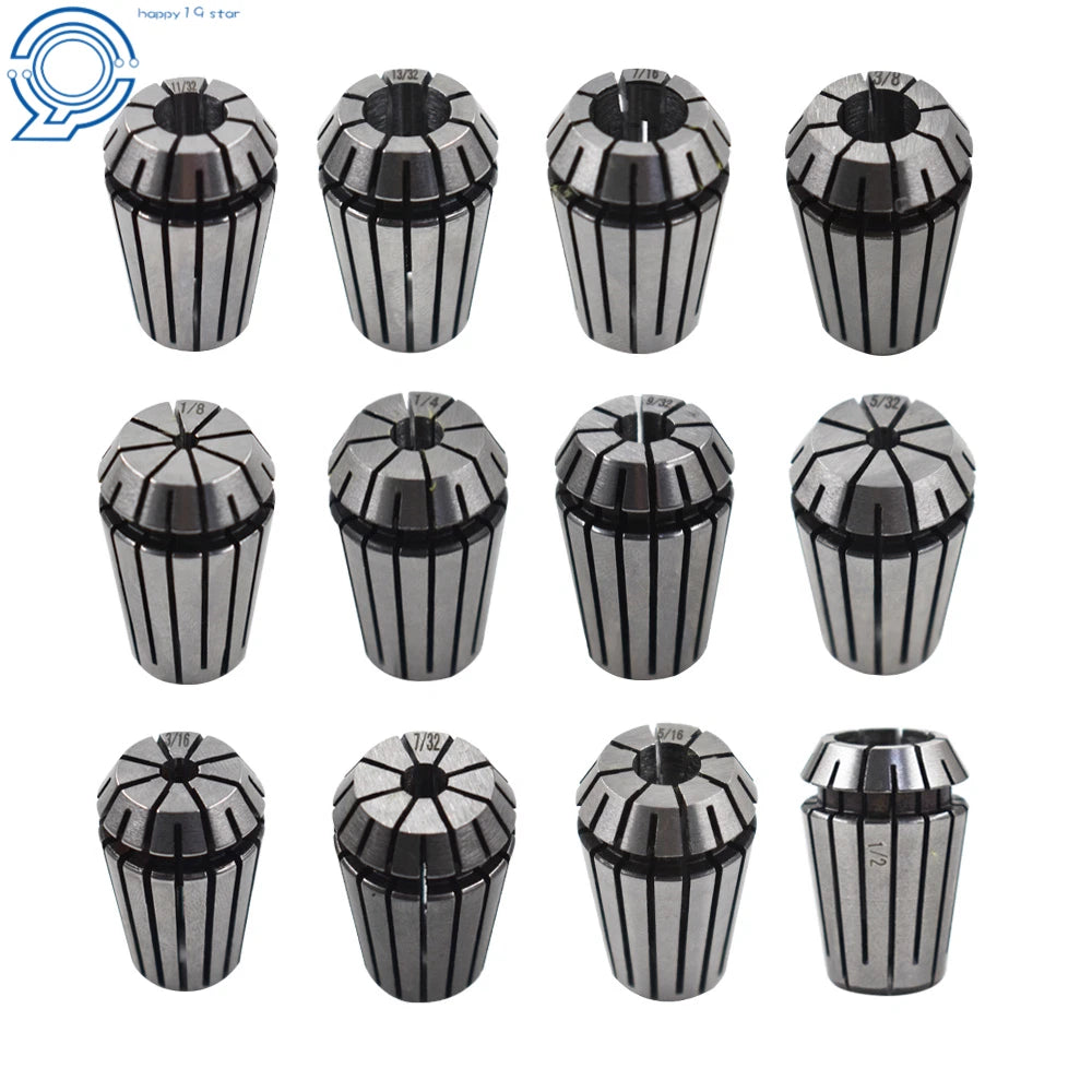 Set of 12 Spring Collets for CNC Milling Lathe Engraving Machine
