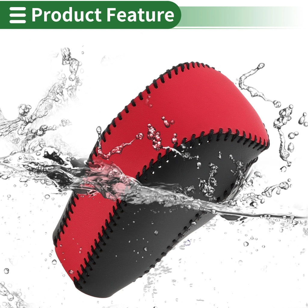 1 Pc Gear Shift Knob Cover for Mazda CX-30 (2020–2022) Black Red Faux Leather
