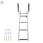 Set of 4 Stainless Steel Telescoping Boat Ladders with Pedal Hand Railing