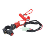 Compact Engine Stop Button with Tether for ATV Motorcycle
