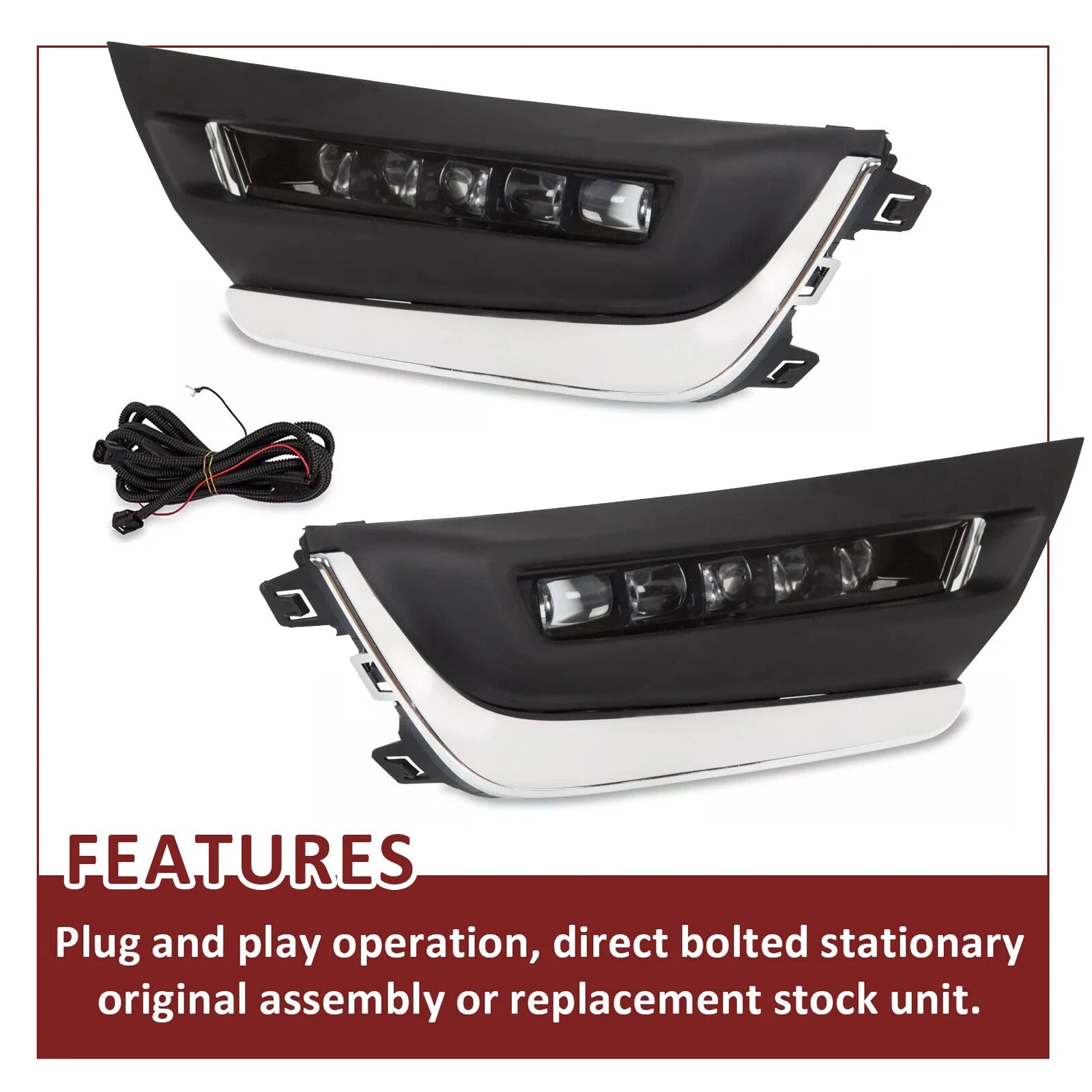 LED DRL Fog Lights for Honda CR-V (2017–2019)