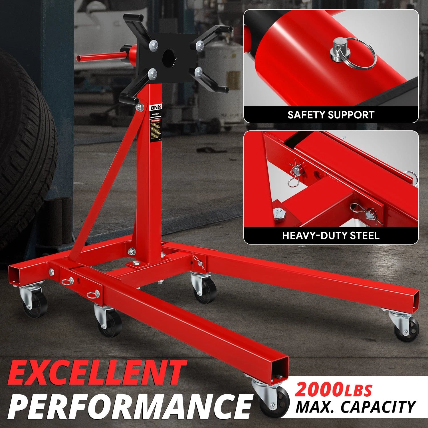 Engine Stand for Red 2000 LBs 360 Degree Adjustable Mount (2000–2000)