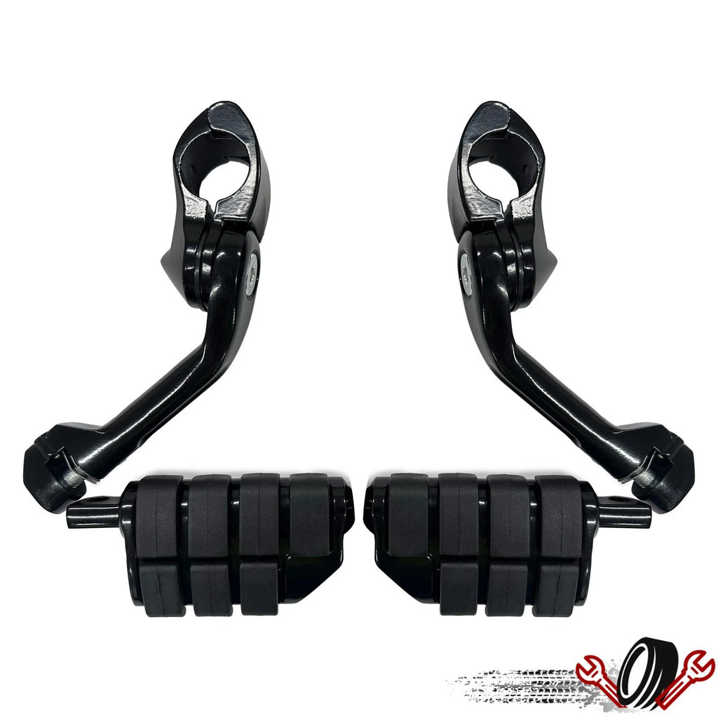 Black Long Highway Foot Pegs for Harley Davidson Street Road Glide (YYYY–YYYY)
