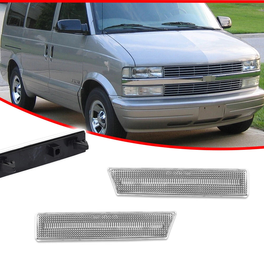 Clear Front Bumper Side Marker Lights for Chevy Astro/GMC Safari (1995–2005)