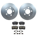Set of 4 Hella Rear Rotors & Bosch QuietCast Ceramic Brake Pads for VW Beetle Golf Jetta TT