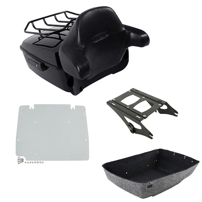 Trunk Black Base Plate Mount Rack for Harley Touring Road Glide (2014–2026)