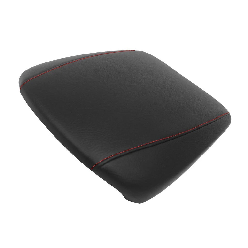 Leather Synthetic Console Armrest Cover for Acura MDX (2014–2020) Red Stitch
