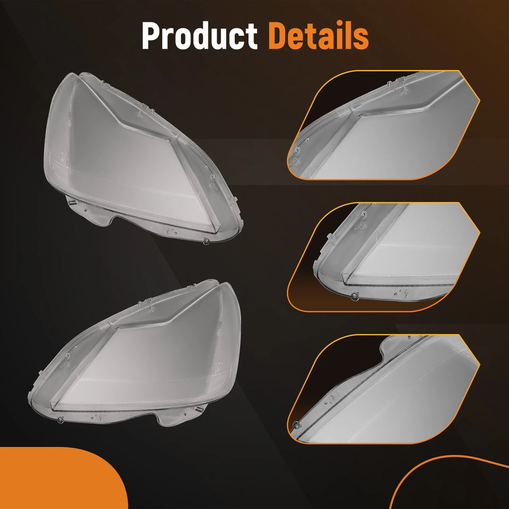 Pair Headlamp Lens Cover for Mercedes Benz W204 (2011–2013) A2048203539