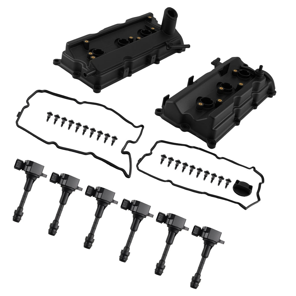 Valve Cover & 6 Ignition Coils for Infiniti G35 FX35 M35 Nissan 350Z (2003–2008)