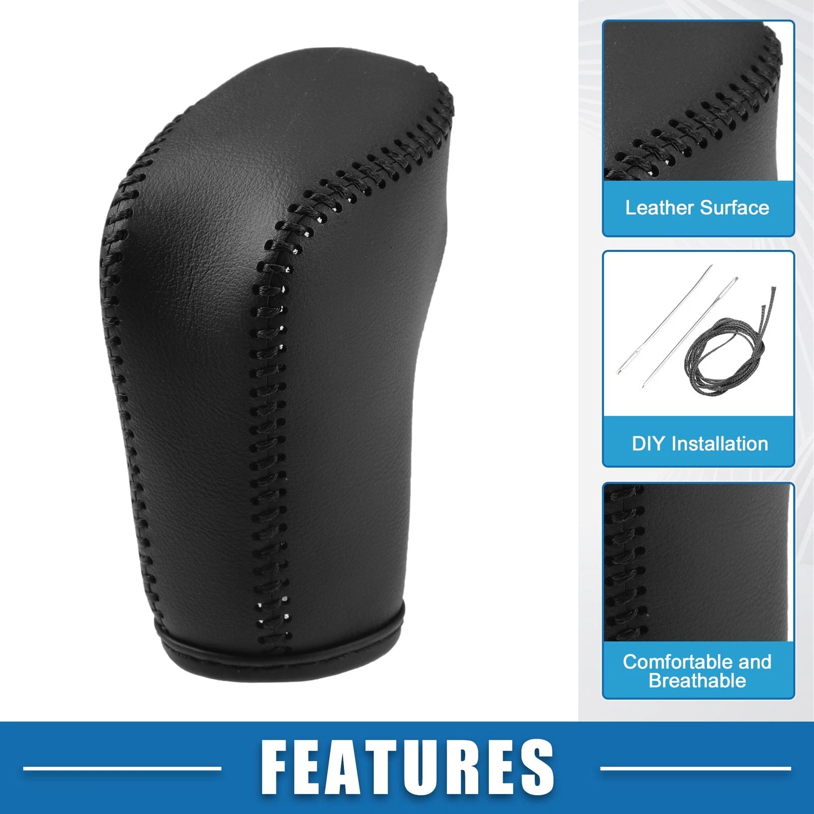 Gear Shift Head Knob Cover for Honda Civic (2022) Faux Leather Black