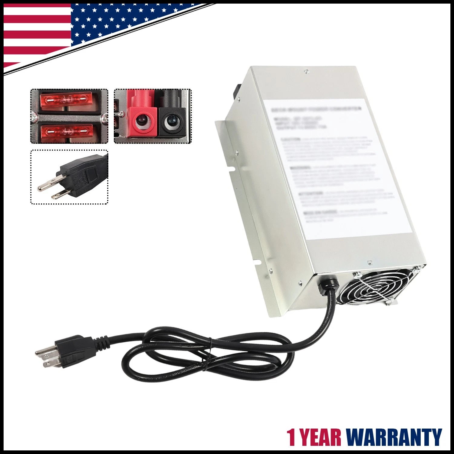 Deck Mount Converter Charger 75 Amp for RV Trailer Camper (WF-9875-AD-CB)