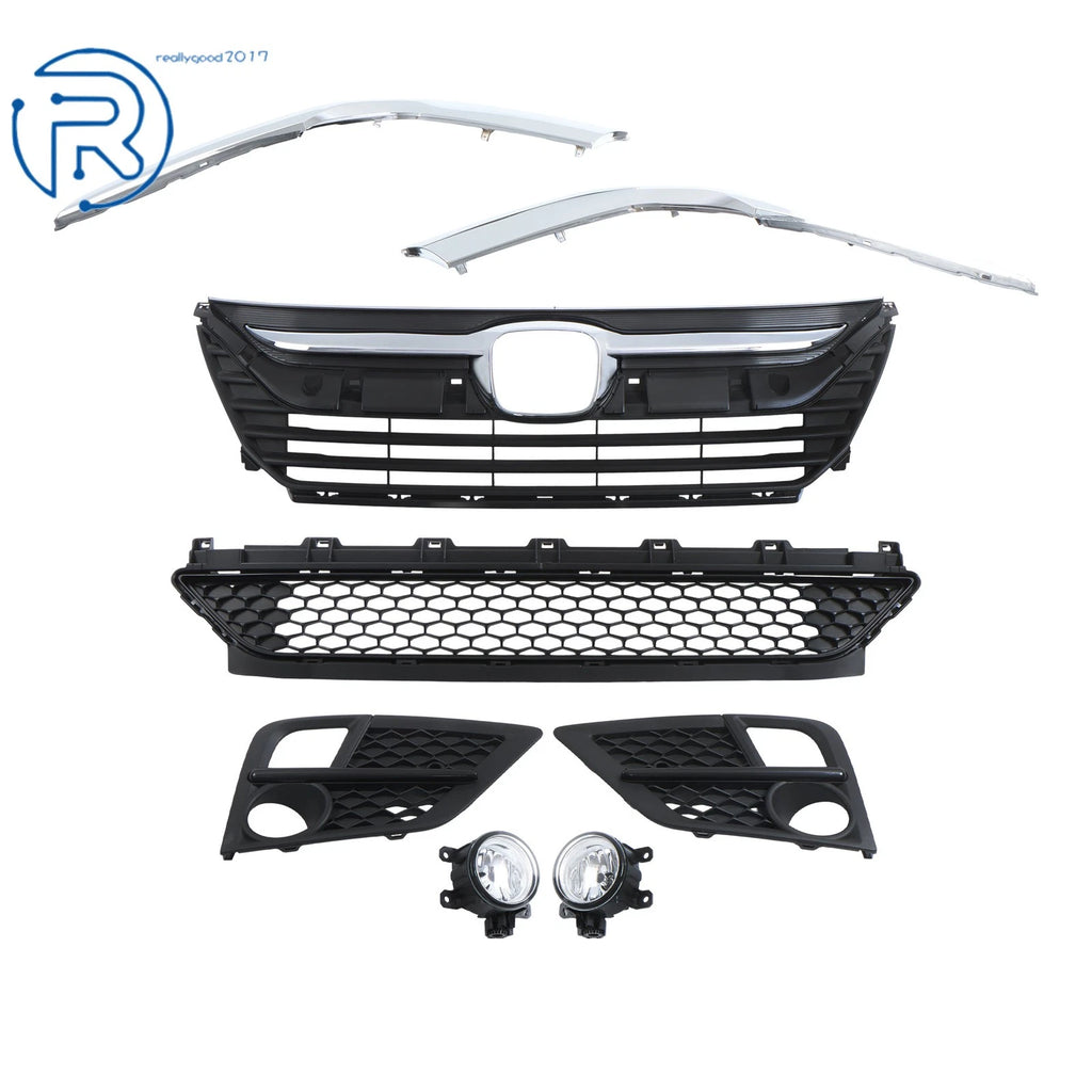 Grille Bumper Fog Light Kit for Honda Odyssey (2018-2020) Chrome Frame