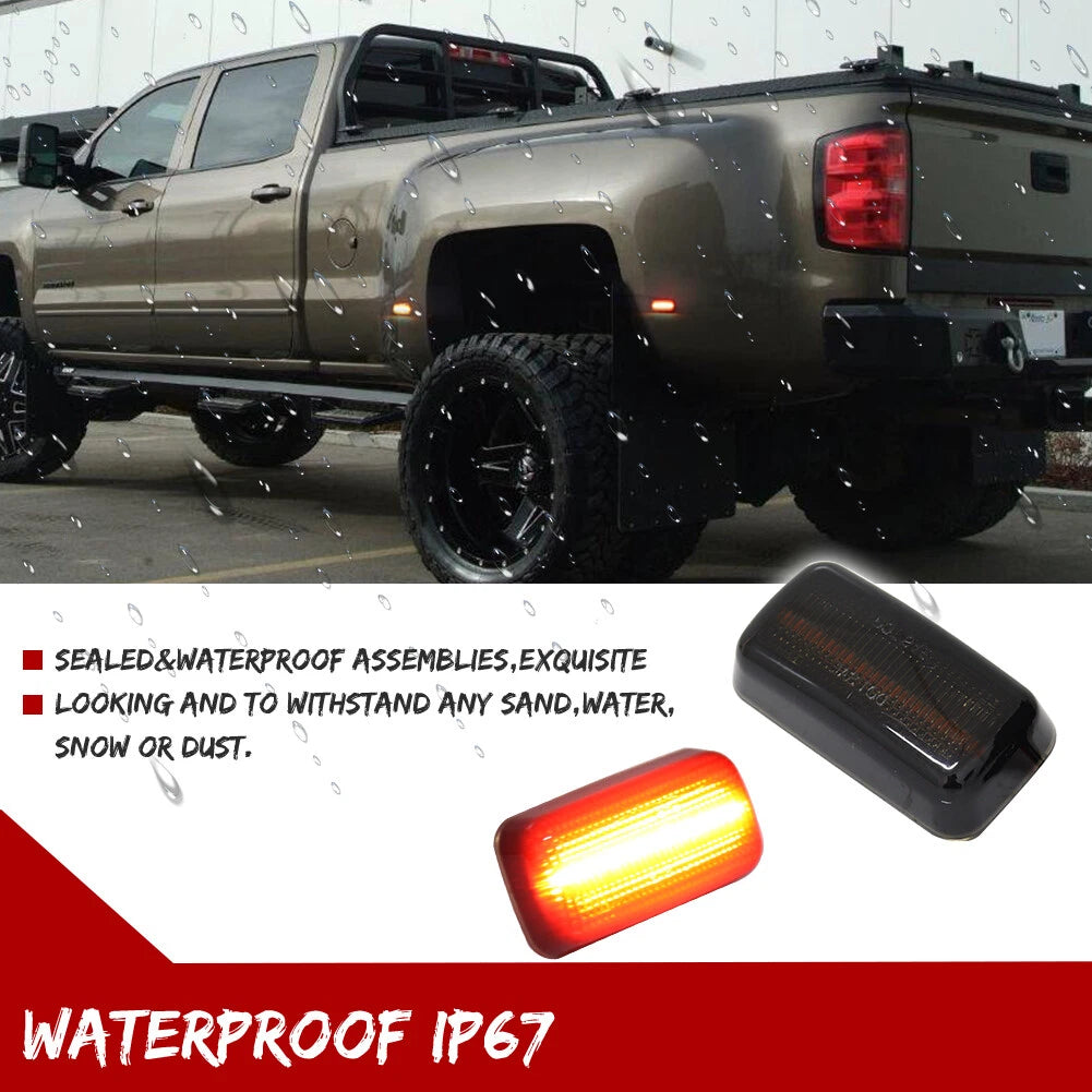 2X Red Rear Fender Side Marker Lights for Chevy Silverado GMC Sierra