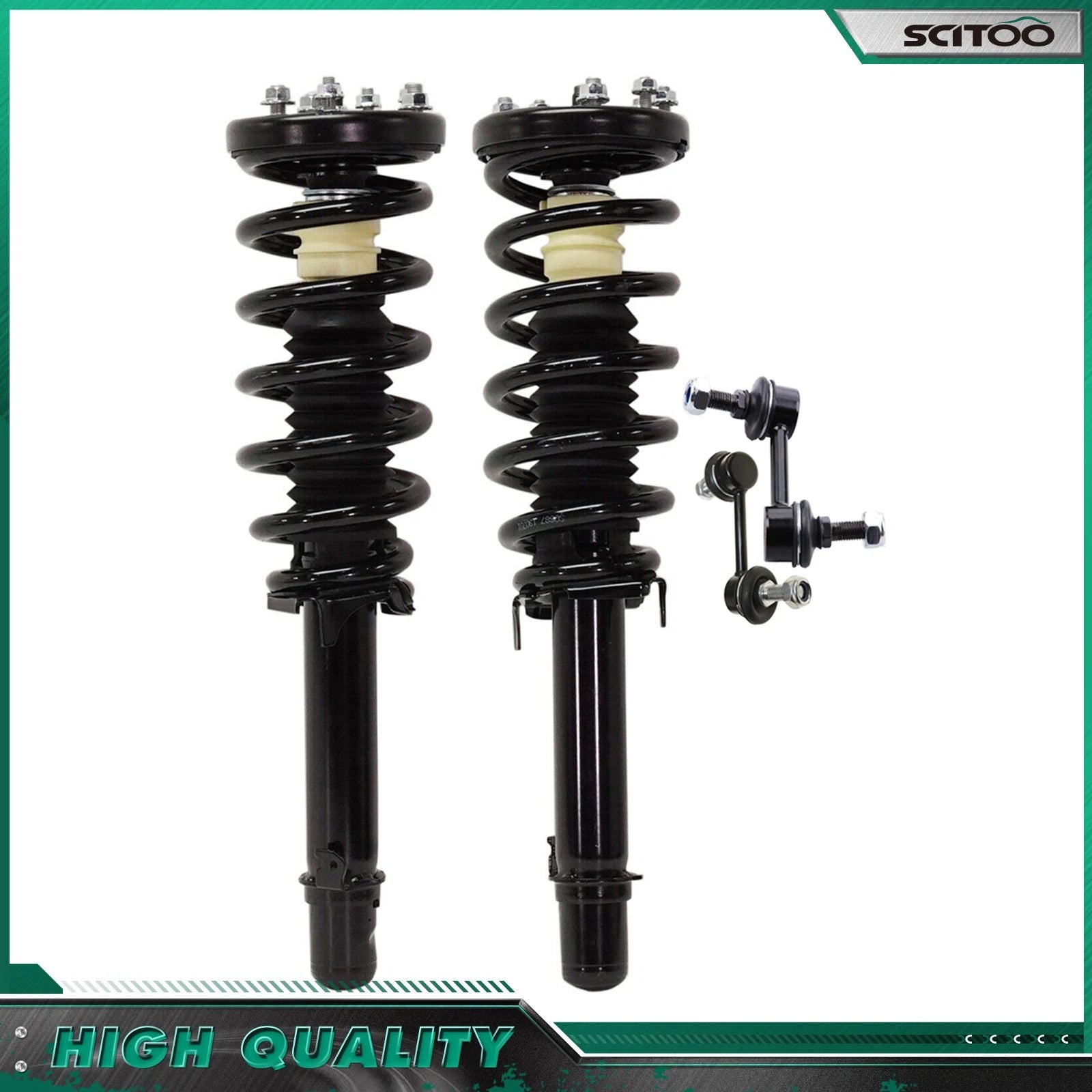 Front Struts w/ Coil Spring Assembly & Sway Bar Ends Kit for Acura TSX (2009–2012)