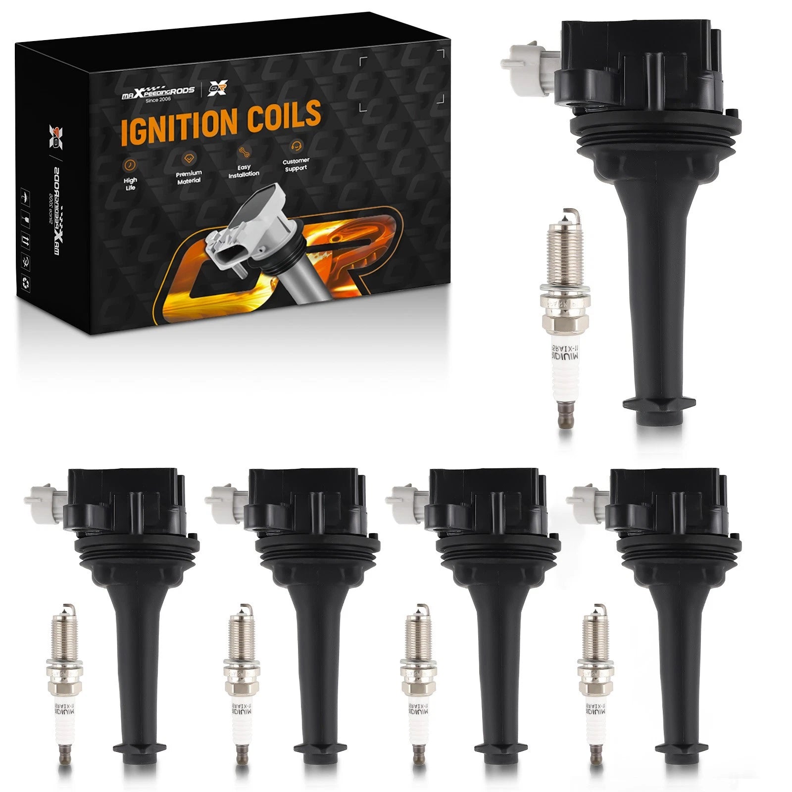 5pcs Ignition Coil & Spark Plug for Volvo C30 C70 S40 S60 V50 XC70 (2006–2013) UF517