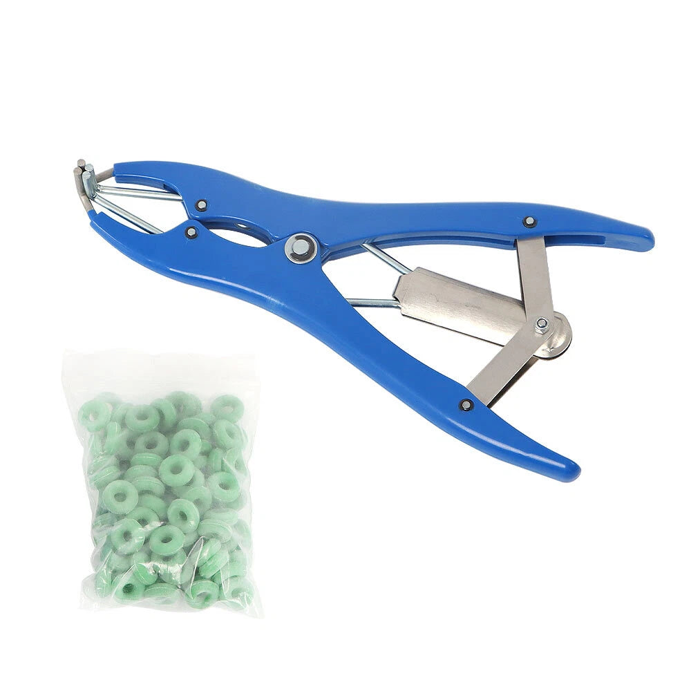 Castration Bander with 100 Rings for Cattle Goat Cow