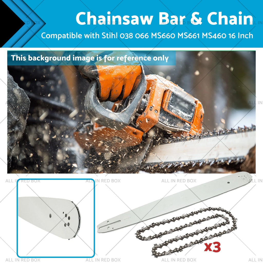 Chain & 16 Inch Chainsaw Bar for Stihl 038 066 MS660 MS661 MS460 (N/A)
