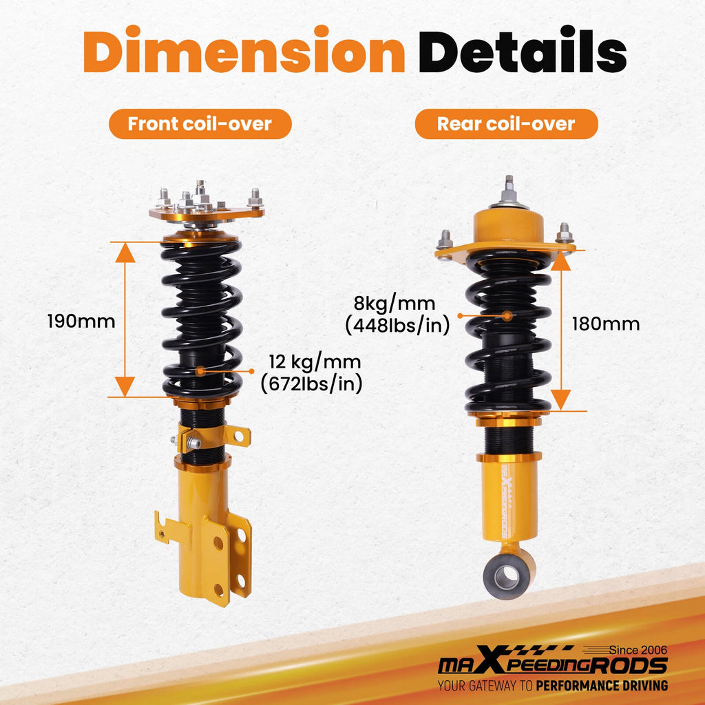 Coilover Lowering Kit with 24 Way Damper for Toyota Corolla (2003-2008)