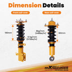 Coilover Lowering Kit with 24 Way Damper for Toyota Corolla (2003-2008)
