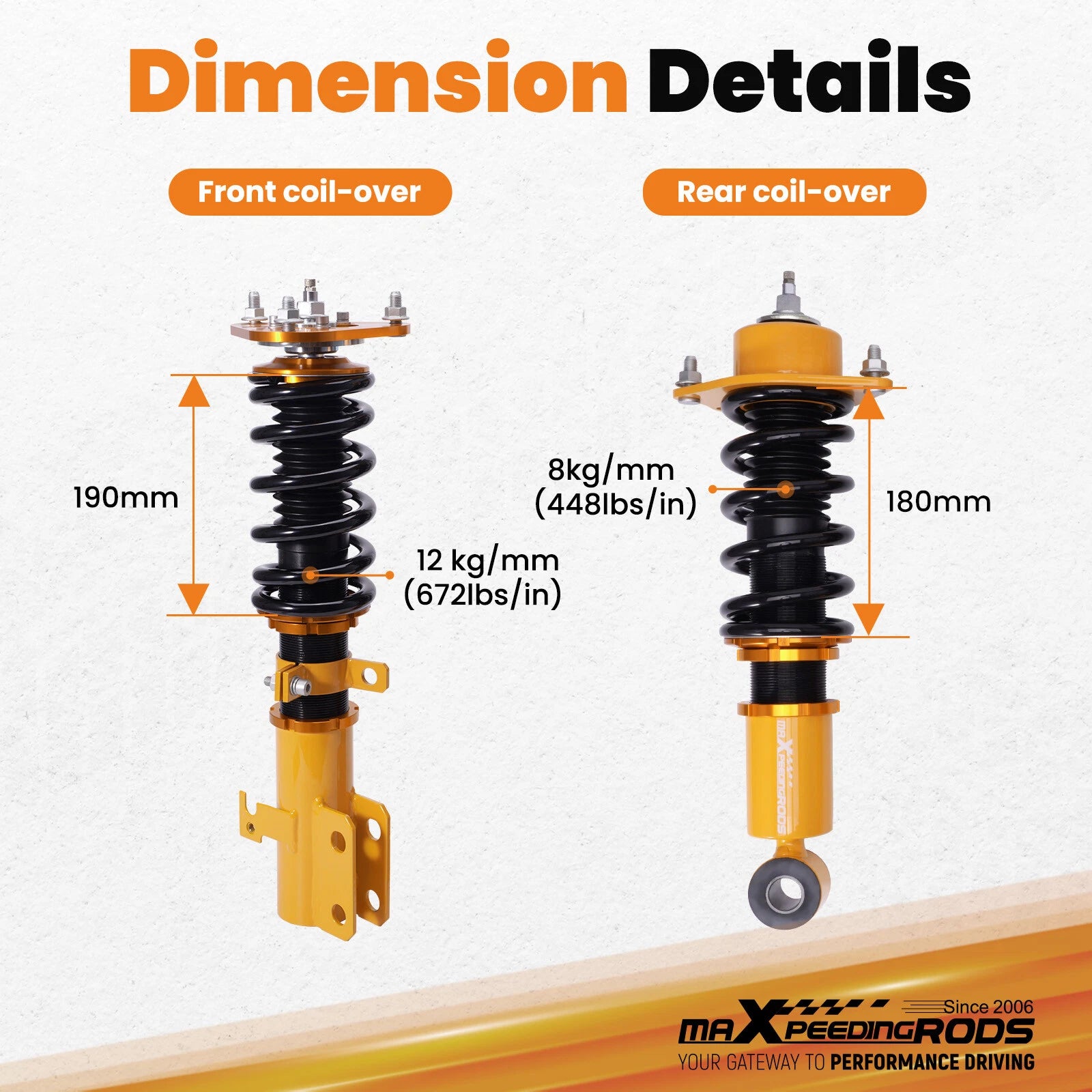 Coilover Lowering Kit with 24 Way Damper for Toyota Corolla (2003-2008)