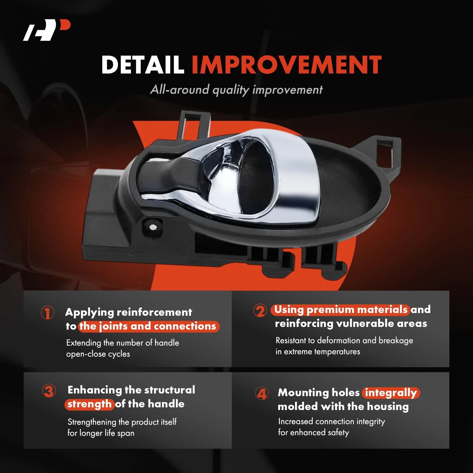 2X Front or Rear Interior Door Handle for Nissan Juke (2015-2017)