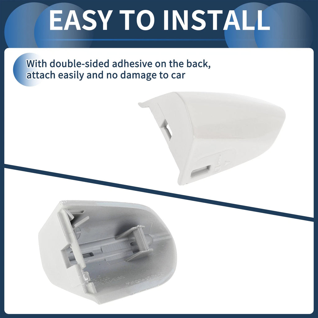 Door Handle Cover Front Left for Ford Mustang (2015–2020) ABS White