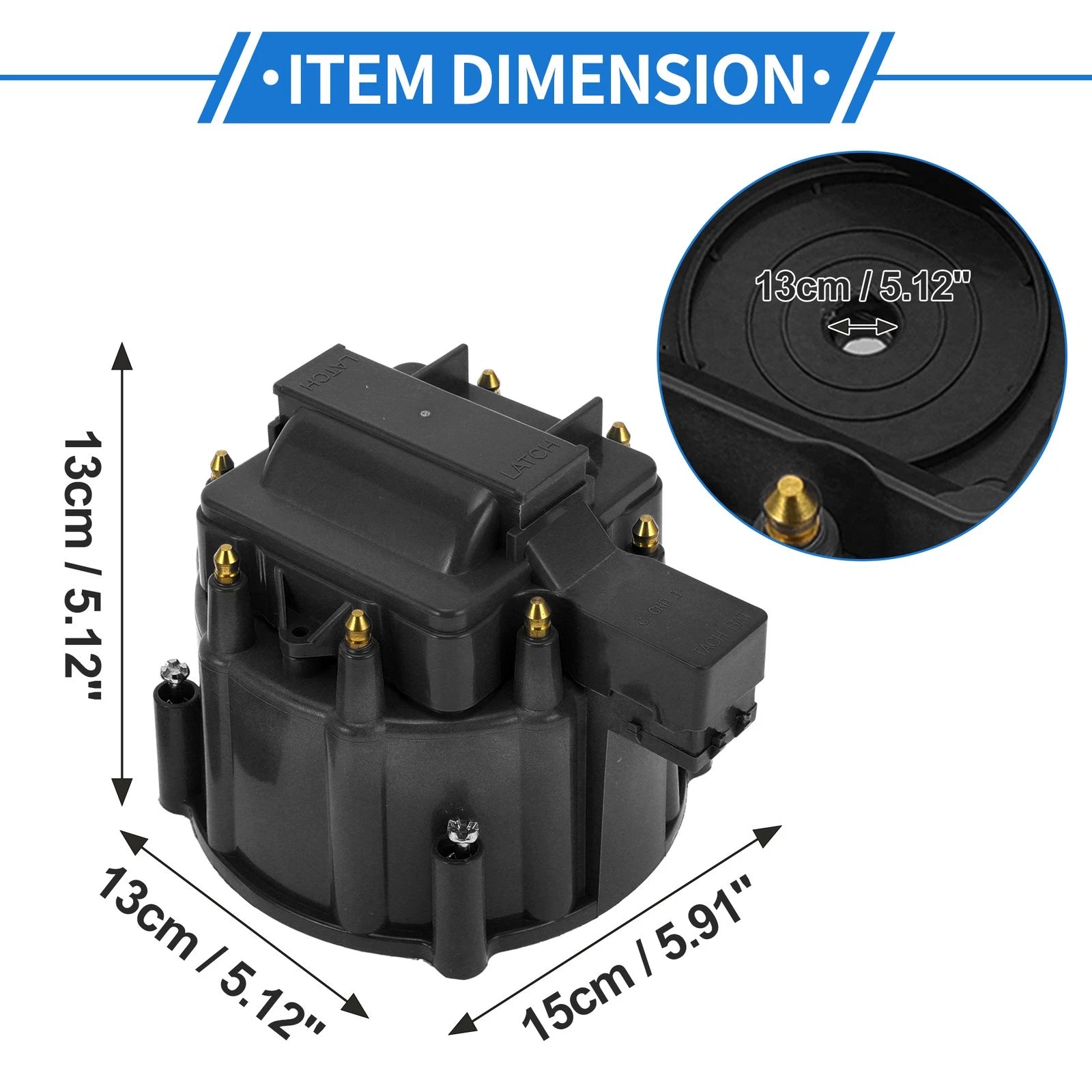 Distributor Cap Kit for Chevy GM SBC BBC 305 327 350 396 (Black)
