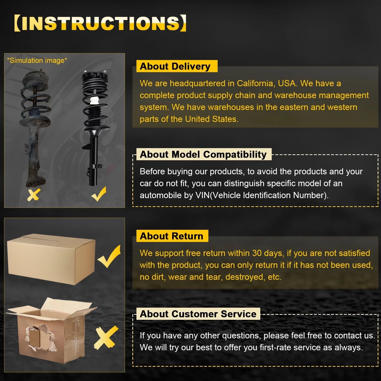 Rear Complete Struts for Toyota Venza (2009–2012)