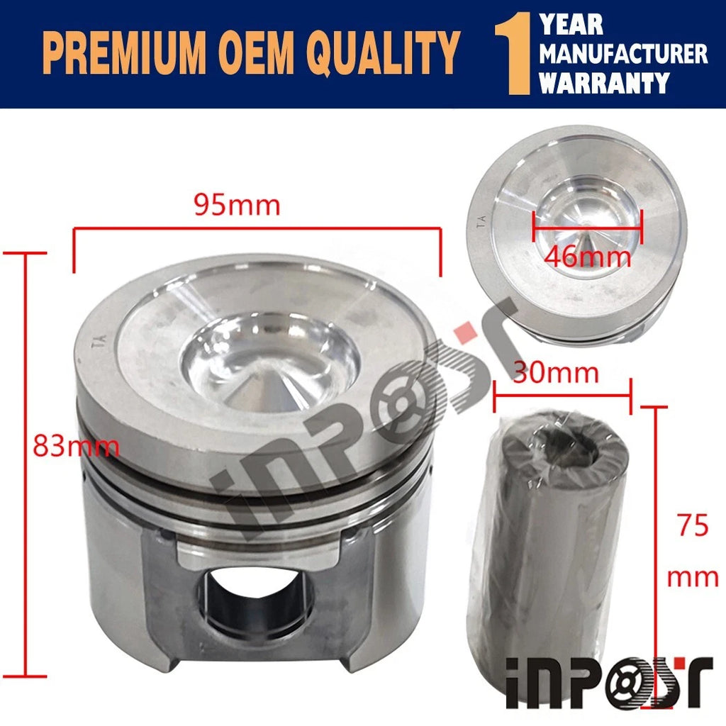 Piston with Ring for Komatsu 4D95 SAA4D95LE-5-A PC60-8 PC138US-8 (2000–2023)