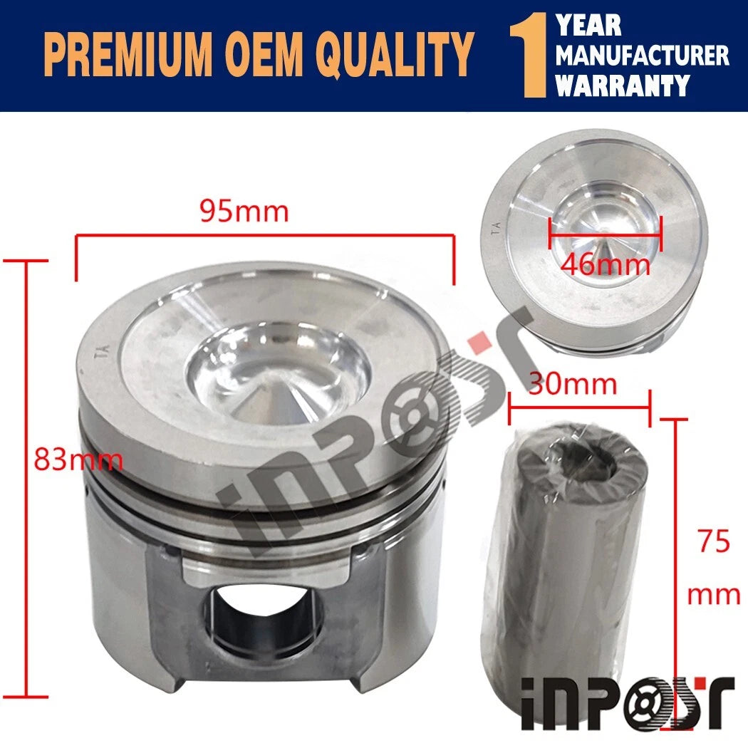 Piston with Ring for Komatsu 4D95 SAA4D95LE-5-A PC60-8 PC138US-8 (2000–2023)