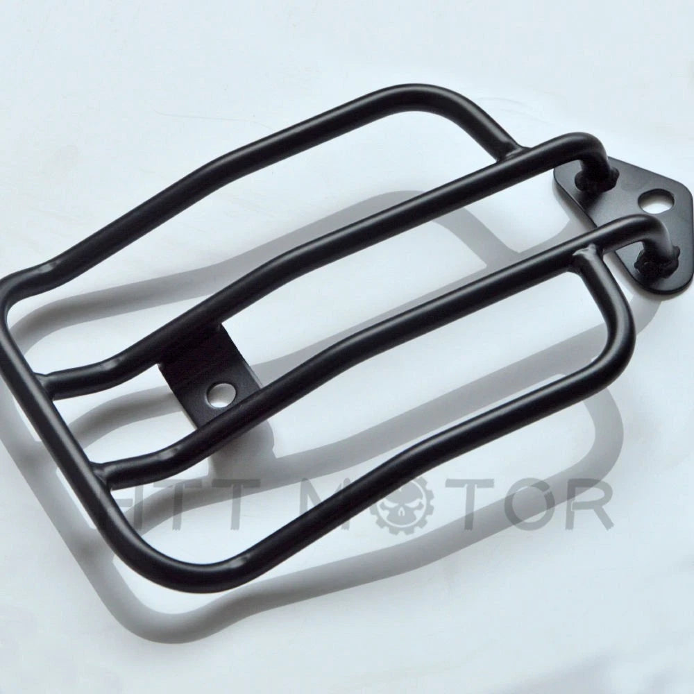 Black Solo Seat Luggage Rack & Bolt for Harley Sportster XL883 XL1200 (2004–2015)