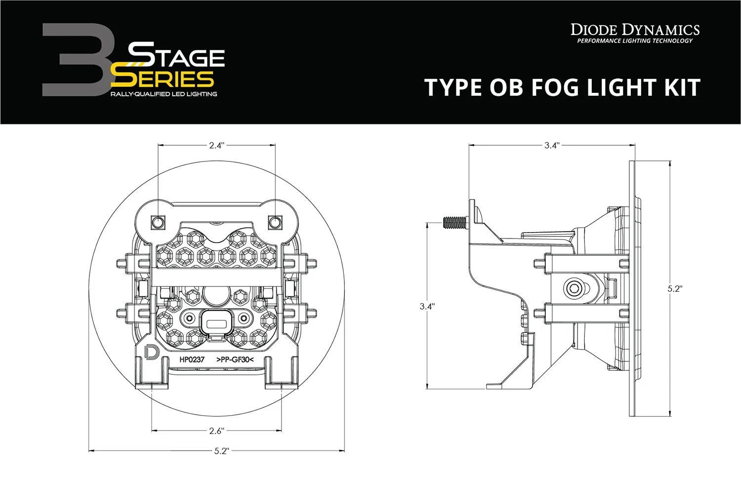 LED Fog Light Kit Max Amber Left Right for Subaru Outback (2013–2019)
