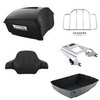 Matte Black Trunk Backrest Pad Mount Rack for Harley Street Glide (2009–2013)