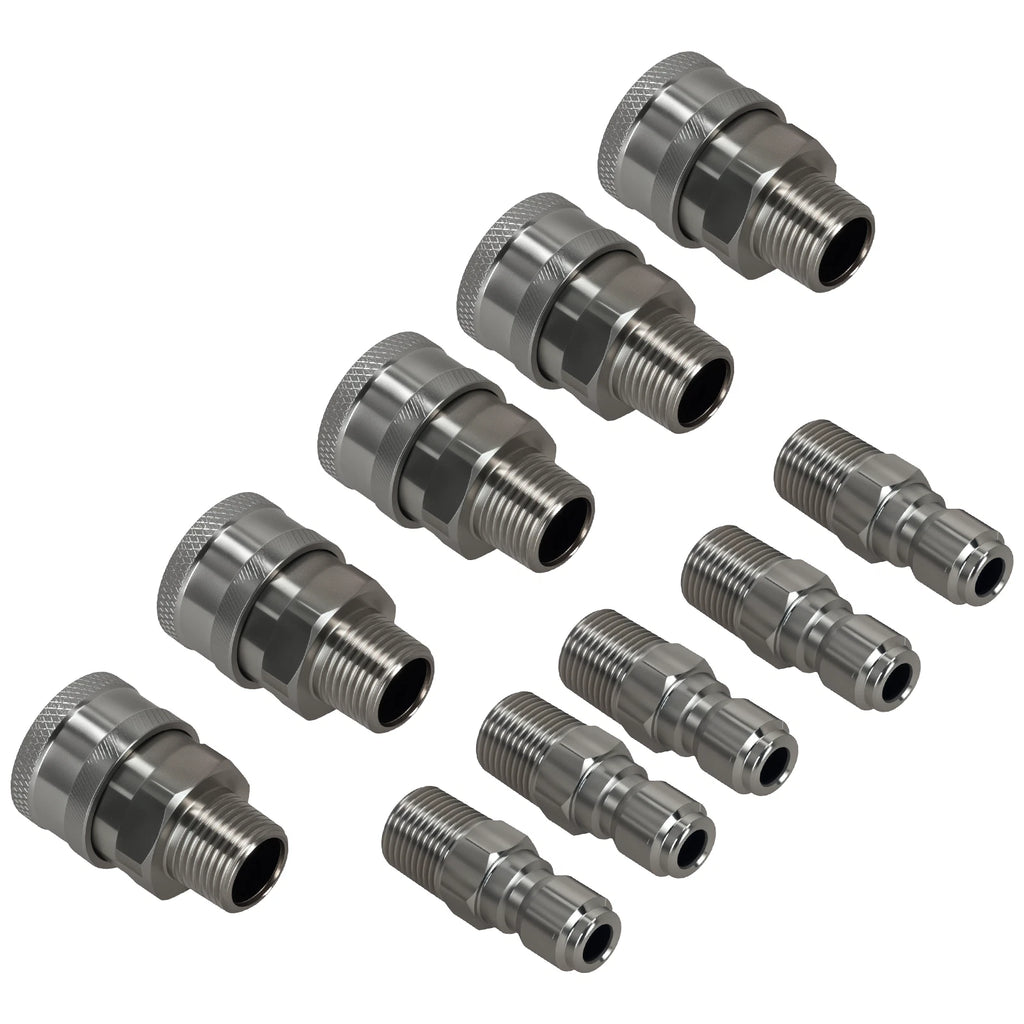 Pressure Washer Quick Connect Adapter Set for NPT Stainless Steel (10–3/8)