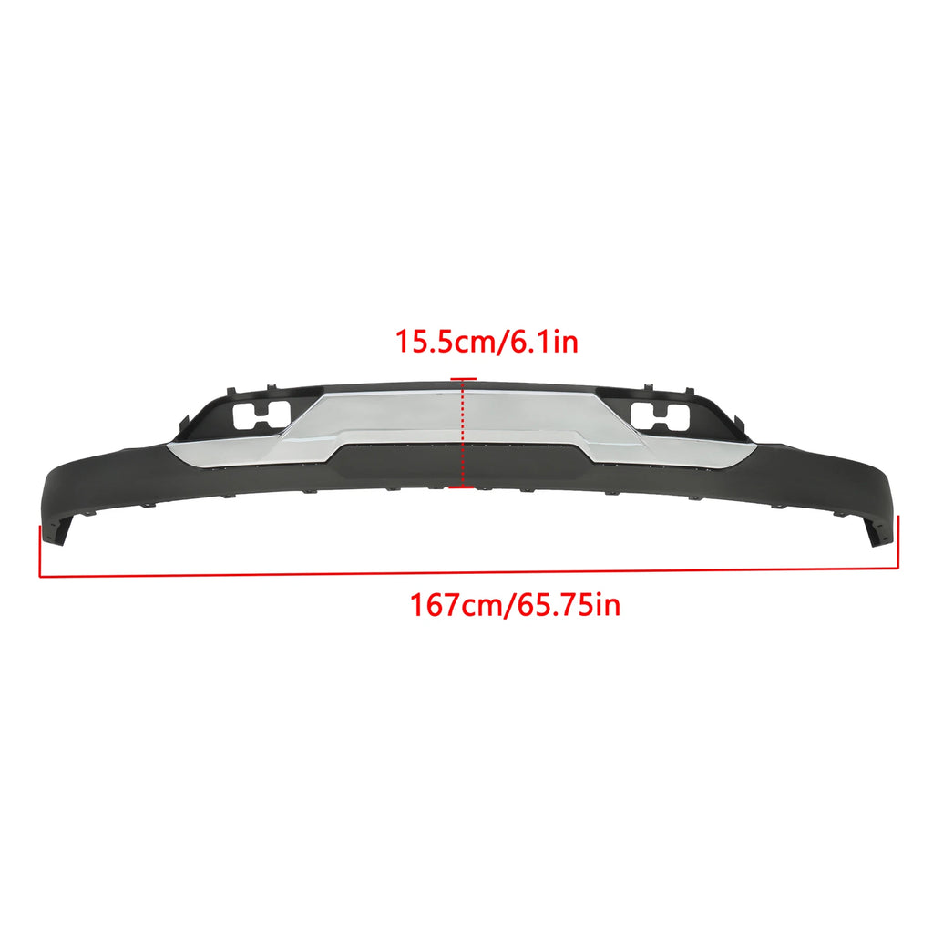 Front Bumper Valance with Chrome Skid Plate for Chevrolet Silverado 1500 (2016â2018)