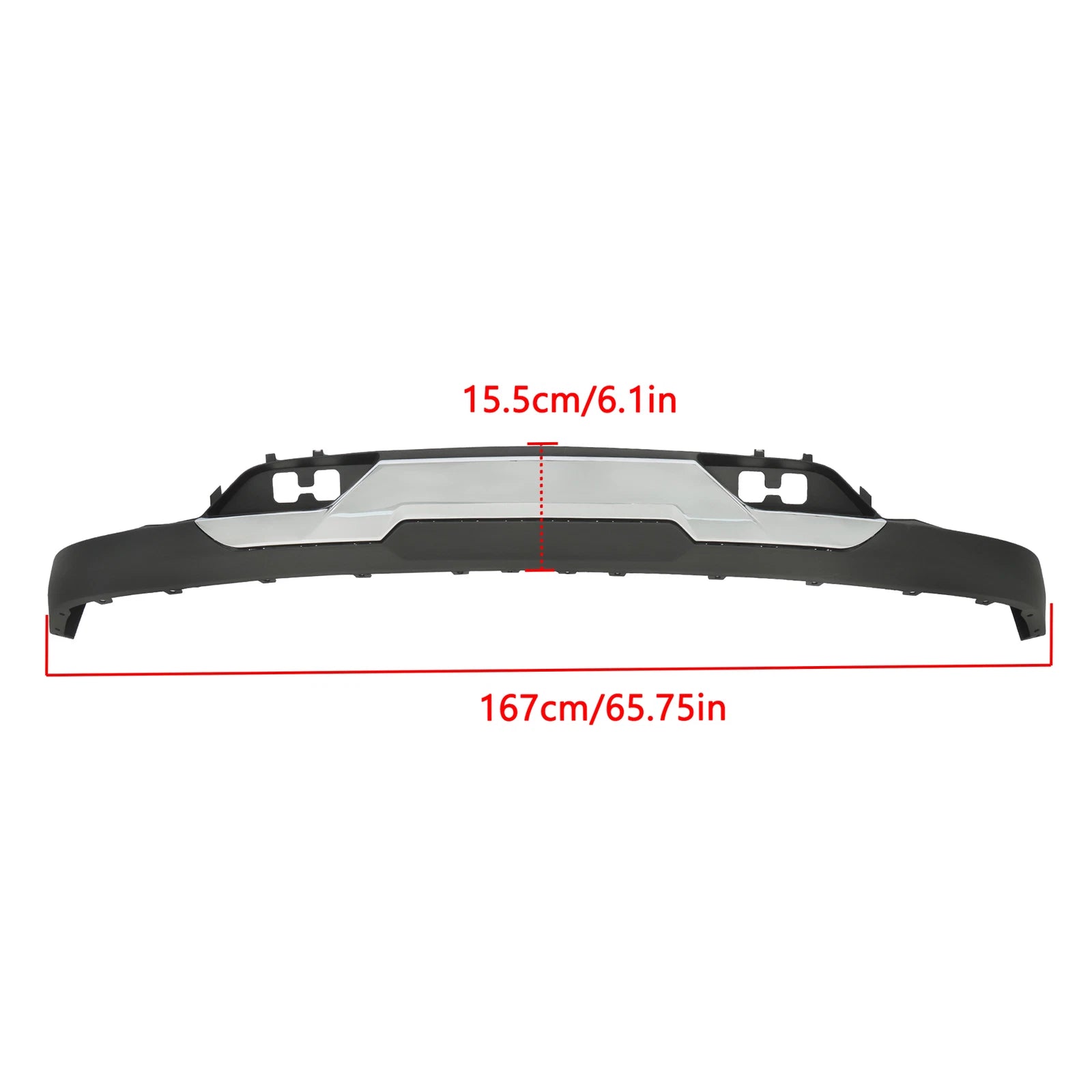 Front Bumper Valance with Chrome Skid Plate for Chevrolet Silverado 1500 (2016â2018)