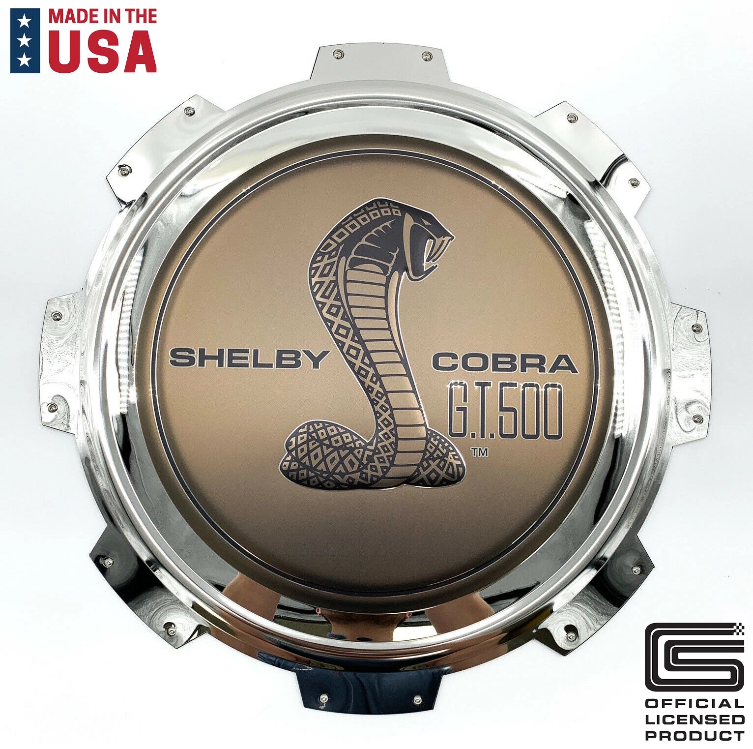 Gas Cap Emblem Logo Metal Sign Licensed for Ford Shelby Mustang GT500 (1967–1967)
