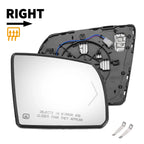 Right White Heated Mirror Glass w/ Lamp for Toyota Tundra 